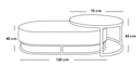 Coffee Tables Set - 2 Pieces - Black & White 