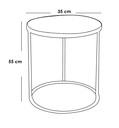 Metal and Engineered Wood Side Tables Set 3 pieces - Black