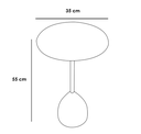 Side Table 35x55 cm - White & Black 