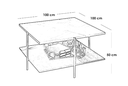 Marble Wood and Iron Coffee Table Multi color - 100x100x50 cm