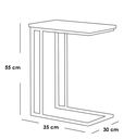 Metal and Engineered Wood Side Table Set 3 Pieces - Black and Brown