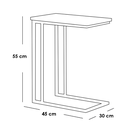 Metal and Marble Wood Side Table Gold and White - 45x30x55 cm