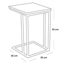 Metal and Glass Side Table Gold and Black - 35x35x55 cm