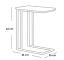 Side Table - Metal & Marble Wood - Gold & White - 65x25x35 cm