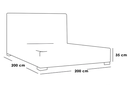 Swedish Malaysian Wood and Linen with Iron Bedroom Set 3 pieces Beige and Grey