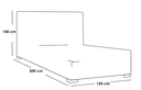Linen Super King Bed 200x180x140 cm - Grey