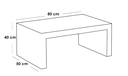 MDF Center table White and brown - 40x50x80 cm