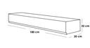 MDF TV Table Black - 180x30x22 cm