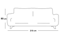 Polyester and Sweedish Wood 3 Seaters Sofa