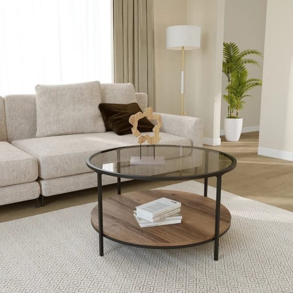 Coffee Table 80×45 cm - Brown & Black