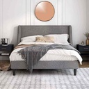 Swedish MDF and burlap Bed - Grey & Black