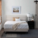 Swedish MDF and burlap Bed  Beige & Black