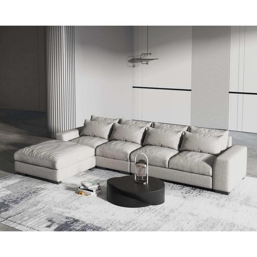 [Batch 9001001] Swedish Wood and MDF with Sackcloth L-shape sofa
