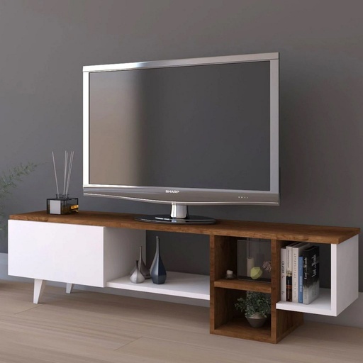 [Batch 9001002] MDF TV Table Brown & White - 150x30x45 cm