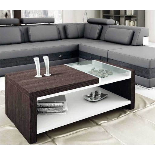 [Batch 9001002] Center Table 45×100×45 cm - Brown & White