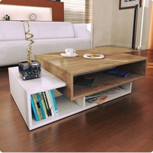 [Batch 9001002] Center Table 43×110×55 cm - Begie & White