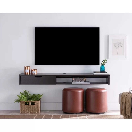 [Batch 9001002] طاولة تلفاز ام دي اف أسود - 180×30×22 سم