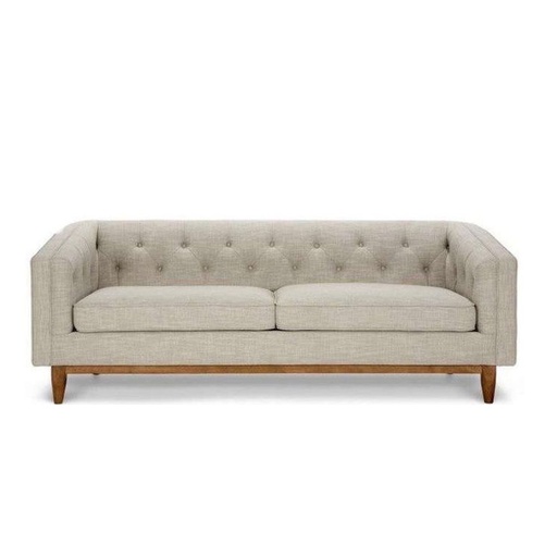 [Batch 9001002] Swedish Wood and Linen 3 Seaters Sofa - Beige