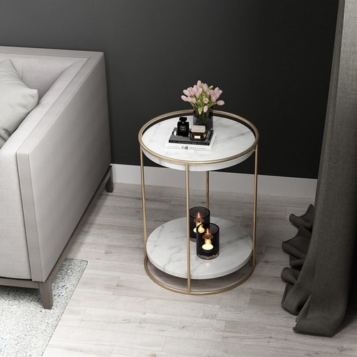 [AZAMCO1906] Side Table 40×55 cm - Black & Gold
