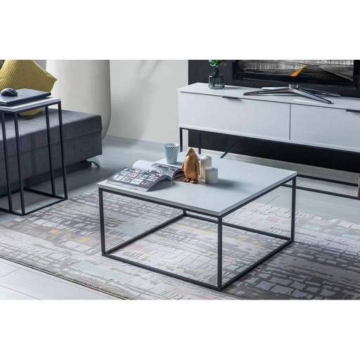 [AZAMCO1925] طاولة قهوة 70×70×40 سم - أبيض وأسود