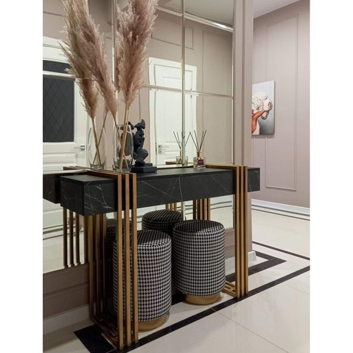 [OAK13] طاولة مدخل 90×35×130 سم - أسود 