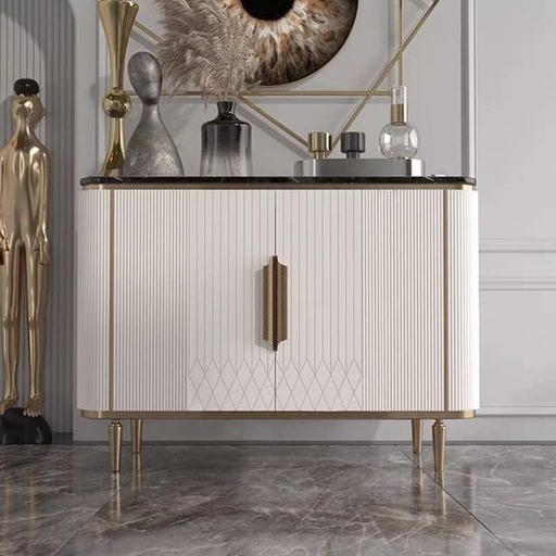 [OAK17] طاولة مدخل 90×40×140 سم - أبيض 