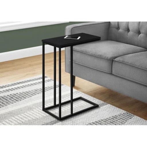 [OAKLY226] Metal and Engineered Wood Side Table Black - 45x30x55 cm