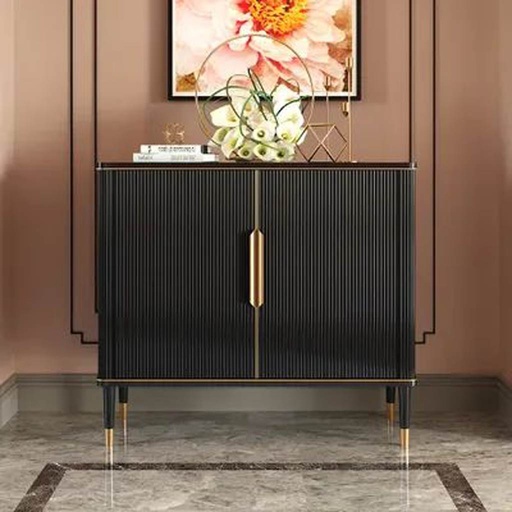 [OAK23] طاولة مدخل 90×40×120 سم - أسود 