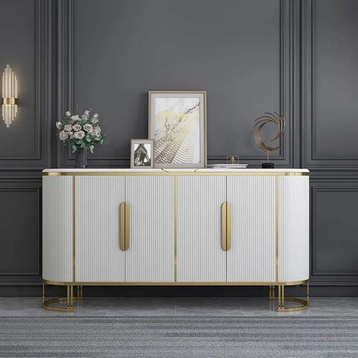 [OAK19] طاولة مدخل 90×40×200 سم - أبيض 