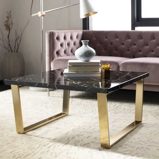 [OAK5] طاولة قهوة 45×55×110 سم - اسود وذهبي 